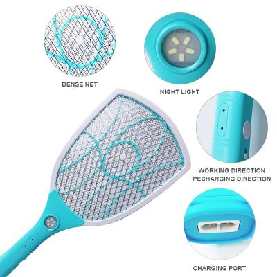 China Kingshan LED Disposable Mosquito Swatter Rechargeable Electronic Mosquito Bat Racket for sale