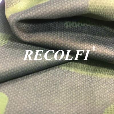 China Stof Roica Spandex X van het Camo de Druk Gerecycleerde Netwerk Lite-Gewichts Hoogste Groene Tai Bleke Garens Te koop