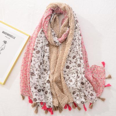 China Polyester Custom Design Printed Cotton Long Scarf Shawl For Women 90*180cm for sale