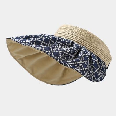 China Breathable Beach Hat Sun Adults Female 100% Straw Floppy Hats For Summer Foldable Paper Straw Hat for sale