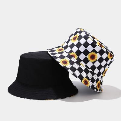 China Wholesale New Fashion Summer Wide Brim Fisherman Hat Custom Flower Printing European and American Style Bucket Hats for sale