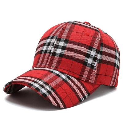 China COMMON 6 Panel Wholesale Custom Hat Custom Cotton Checked Pattern Cloth Trucker Baseball Caps Hats for sale