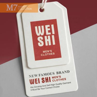 China DP094 Sustainable Recycled Kraft Cardboard Garment Printing Logo Swing Hang Tag Clothing Tags Custom Accessories for sale