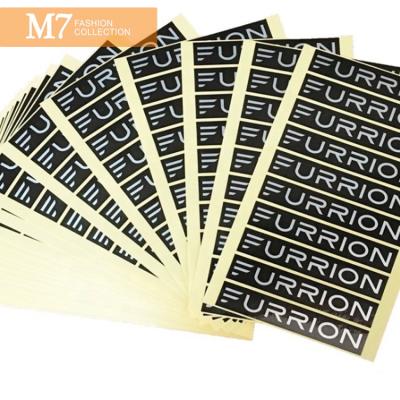 China ZM208 Waterproof Wholesale Custom Plastic Logo Rectangle Printing Brand Name Label Sticker For Clothes Bags for sale