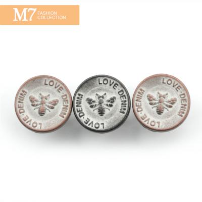 China ZM158 Other Free Sample Factory Logo Metal Gold Denim Clothes Custom Alloy Jean Buttons for sale