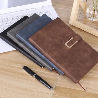 China Hardcover Brown Cover Notebook Customized Leather Cover Notebook With Pen for sale