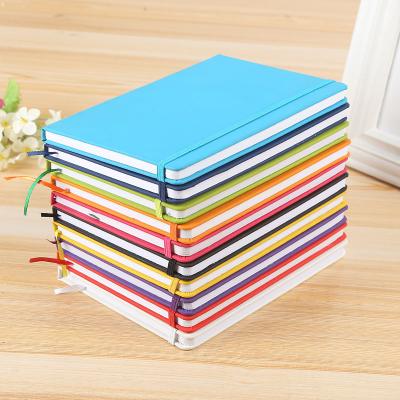 China 2021 Business Printed Customized A5 PU Notebooks Student Office Notebook With Leather Elastic Band for sale