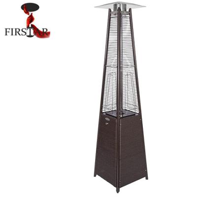 China Rattan Pyramid Patio Stored Outdoor Gas Heater for sale