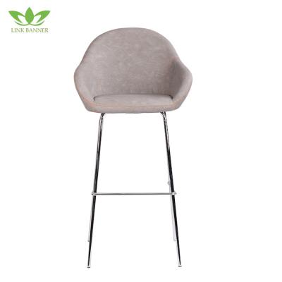 China LK-514 Elegant Style PU Cushion Seat Chrome Metal Frame Style Bar Chair / Stool for sale