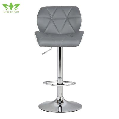 China LK-906 Height Adjustable Modern Chair Bar Stool / Chair Many Color PU Seat Chrome Metal Frame Available for sale