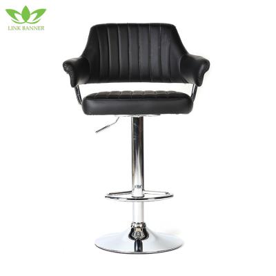 China Latest Design Furniture LK-911black High Height Chair Bar Stool PU Seat Industrial Adjustable Metal Legs for sale