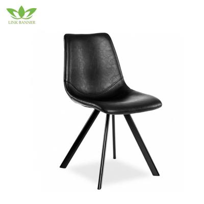 China 2021 Extendable Inside Plywood PU Upholstery Metal Painting Leg Cafe / Bar / Diner Chair for sale