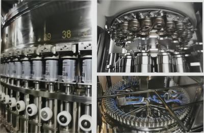 China Volledig automatische blik- en naadmachine 200-300 blikjes/min voor stoomhoudende drank Te koop