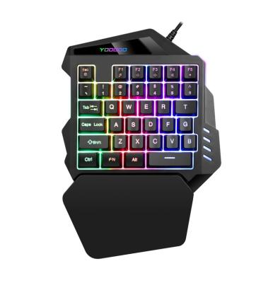 China Popular Anti-ghosting RGB Backlight Membrane Gaming Keyboard 35 Keys Rainbow Light Hand Made Mini Gaming Keypad For PC, Mobile Tablet K5 for sale