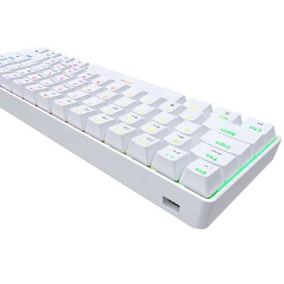 China K61 Anti-Ghosting Wired 60% Mechanical Keyboard ANSI Layout For Business Premises / Gaming Yellow / Silver Switch Salmon / PBT Backlit Carbon for sale