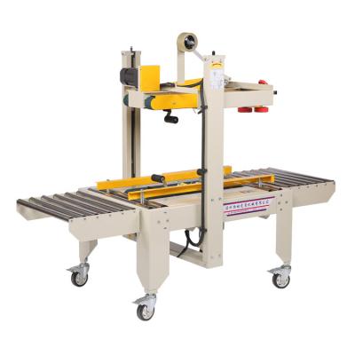 China FXJ-6050 Food Crate Semi Automatic Sealer Semi Automatic Strip Carton Box Sealing Machine Sealer for sale