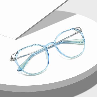 China Big Frame Glasses 2021 Popular Style Women Optical Glass Frames Round Eyeglasses Anti Blue Light Eyesight for sale