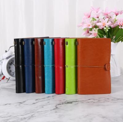 China Retro Travel Convenience Strap A6 Elastic Belt Notebook PU Leather Notebook Color By Its Choose Or Gift Packing for sale