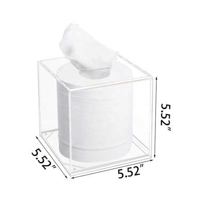 China Deploying Custom Acrylic Box, Facial Tissue Box, Super Clear Square Acrylic Towel Organizer For Bathroom for sale