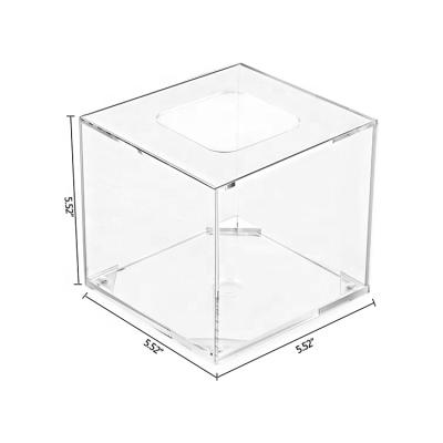 China Rolling Out Clear Acrylic Tissue Box Lid, Square Disposable Paper Facial Holder With Magnet Locking Bottom For Bathroom, Bedroom Dresser for sale