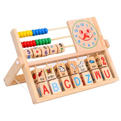 China Eco-friendly Multi-Function Wooden Educational Painting Calculator Toy Children's Educational Wooden Toy Math Toy for sale