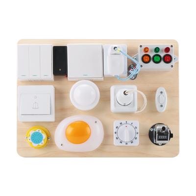 China Eco-friendly Material Montessori Kids Multifunctional Switch Lights Timer Plug Training Board Custom Busy Accessories Daily Life for sale