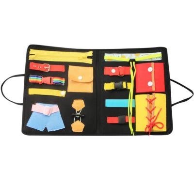 China Infants Over 0 Years Felt Montessori Clothes Bag Busy Board For Children Early Education Action Training for sale