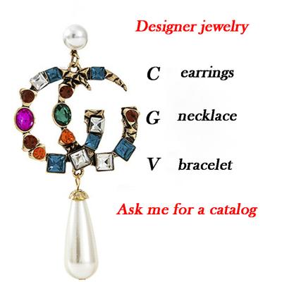 China FASHIONABLE high quality women's logo designer gg channel jewelry famous brand cc earrings for sale