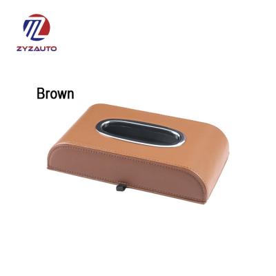 China ZY Logo Customize Metal Edges Car Luxury Creative Covered Car Armrest Cloth Box Interior Cases/Accessories Package Briefcase Box for sale