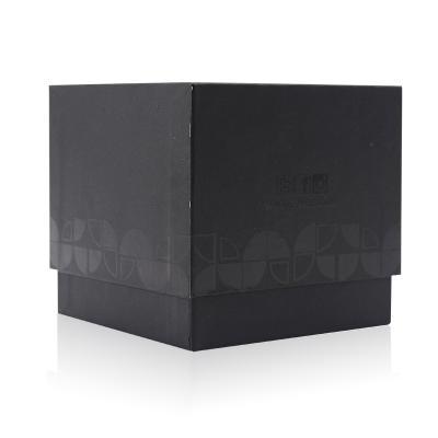 China Wholesale Recyclable High End Black Cardboard Gift Box With UV In Lid Custom And Bottom Box Logo Black Manufacturer Factory for sale