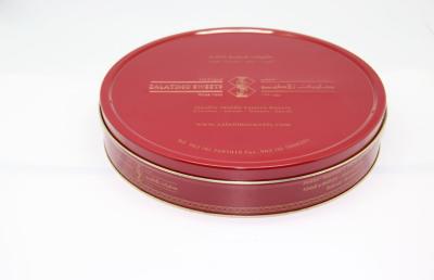 China Big Metal Cookie Tin Boxes With Embossing , Round Tin Containers for sale