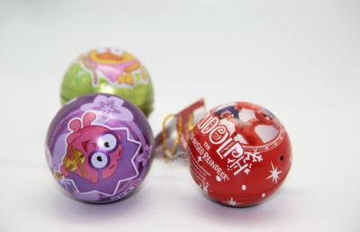 China Full Color Christmas Gift Tin Boxes For Packaging Ball Shaped FDA ROHS for sale