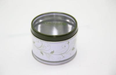 China 30g 50g Mini Round Tin Box With Clear Window , Tea Tin Containers for sale