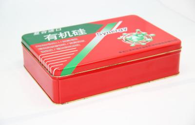 Chine Boîtes de rangement en aluminium de cadeau rouge fait sur commande pour le biscuit/sucrerie FDA à vendre