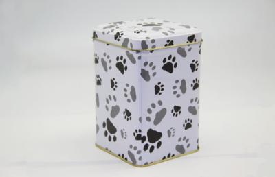 China White and Black Tea Tin Boxes Packaging , Square Tin Containers for sale