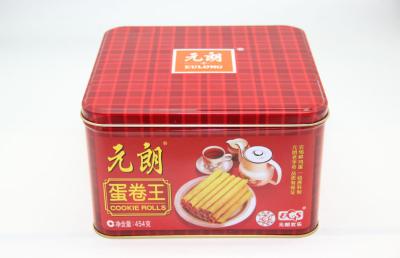 China La lata de la Plaza Roja de las croquetas chinas/de las galletas de Reclycle encajona FDA de empaquetado ROHS en venta