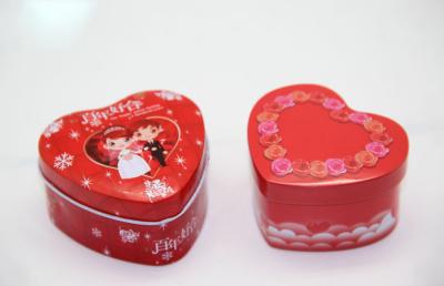 China Romantic Heart Shaped Candy Tin Box , Gift Tin Cans For Wedding Favors for sale