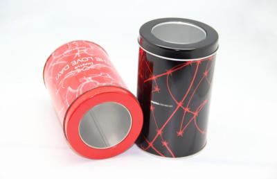 China Elegant Recycle Coffee Tin Containers Packaging With Clear PVC Window for sale