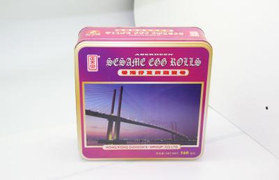 China Personalized Large Cookie Tin Box With Lid Protective Coating Outside for sale