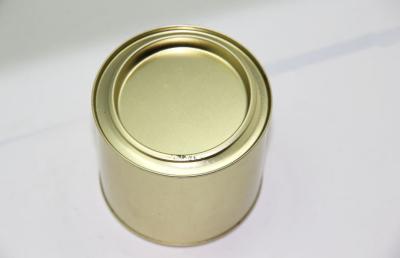 China OEM Glue Metal Small Paint Pot / Natural Tin Gold Varnish Inside for sale