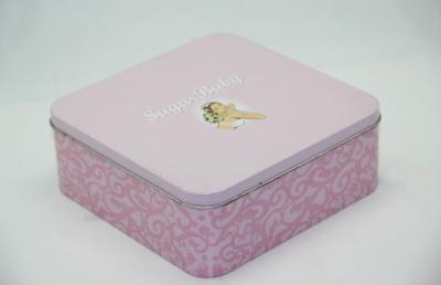 China Food Grade Recycle Cake / Biscuit Tin Box For Child 0.30 MM Thickness for sale