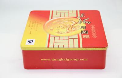 China Pantone Big Square Tin Cookie Boxes With Lids Printing 250 X 250 X 80 MM for sale