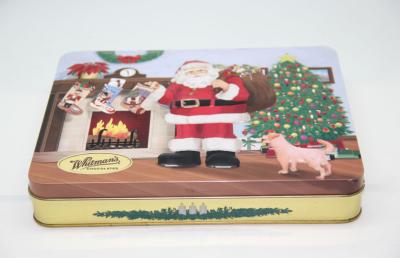 China Santa Big Christmas Gift Candy Tin Boxes With Lids Customized FDA ROHS for sale