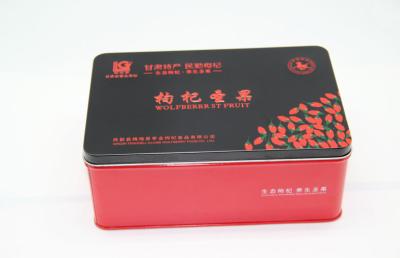 China Caja de encargo de la lata de la galleta del rectángulo con el logotipo, envases de la lata del metal en venta