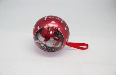 China Tin Ball Christmas Decorative Gift Tin Cans New Design Hanging for sale