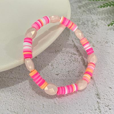 China RAKOL RTB024 Multi-Color Beaded Bracelet 2021 Latest Style Summer Bracelet Cool Casual/Sporty Soft Ceramic Gem Shape for sale