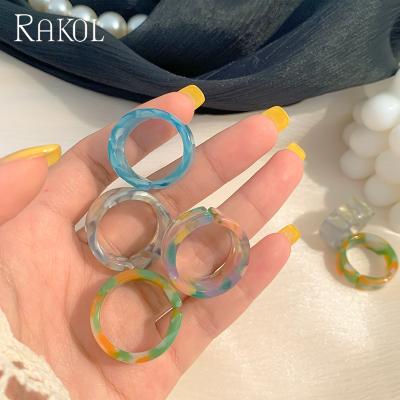 China New FASHIONABLE acrylic resin halo Rakol APRR003 tinting niche opening Ring Index Finger Cold Wind ring for sale