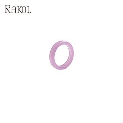 China Beautiful Newest Various Color FASHIONABLE Minimalist Ring Circle Small Resin Ring by Rakol APRR015 for Women Lady Girls for sale