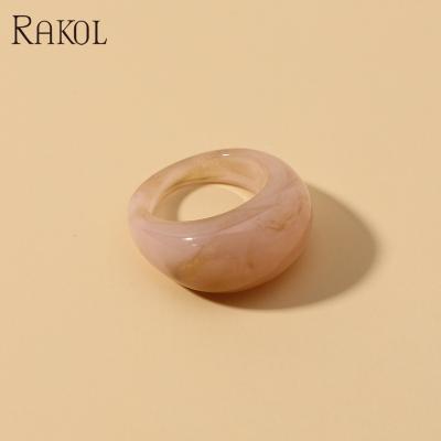 China FASHIONABLE Resin Ring Rakol APRR005 Resin Temperament Rakol APRR005 Resin Net Red Resin Acrylic Ring for sale