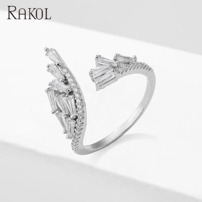 China CLASSIC Engagement Ring Wedding Ring For Women from Ring Real Diamond Baguette Cut Gold Jewelry from RAKOL RP5025 for sale